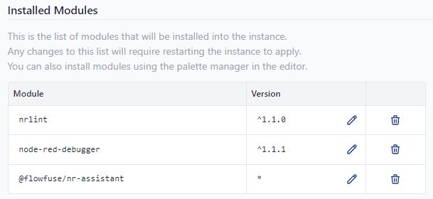 Updating assistant on Node-RED 3