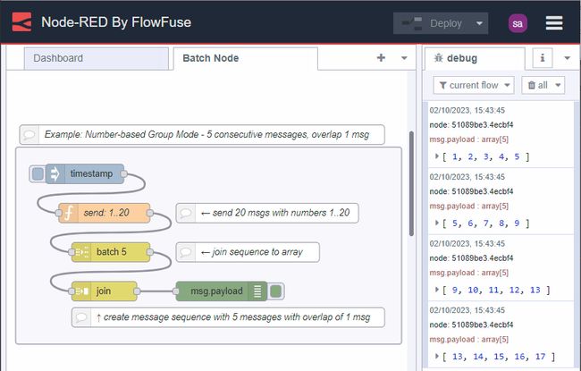 Batching messages into 5 groups with overlap