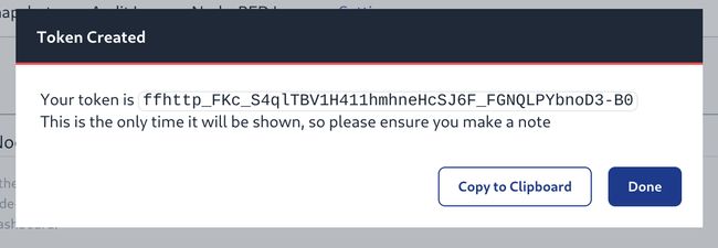 Screenshot of New Bearer Token