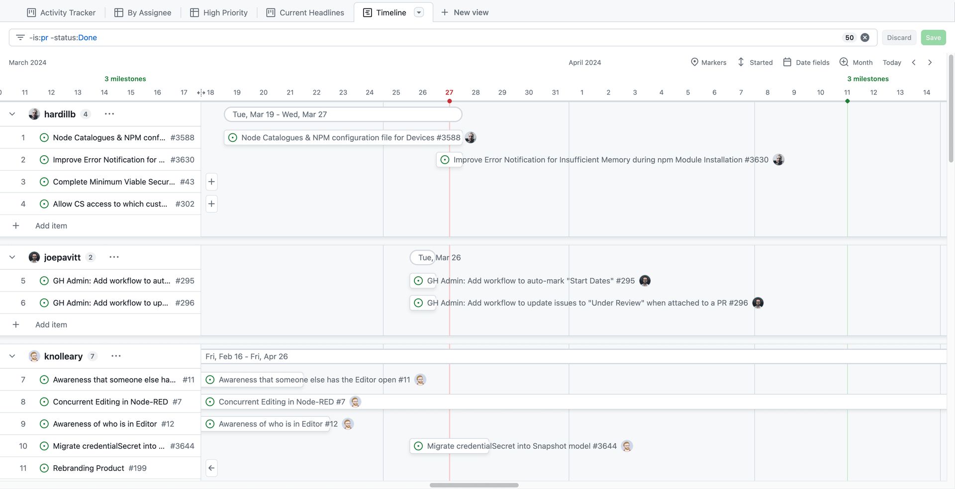 Development Board - Activity Tracker View