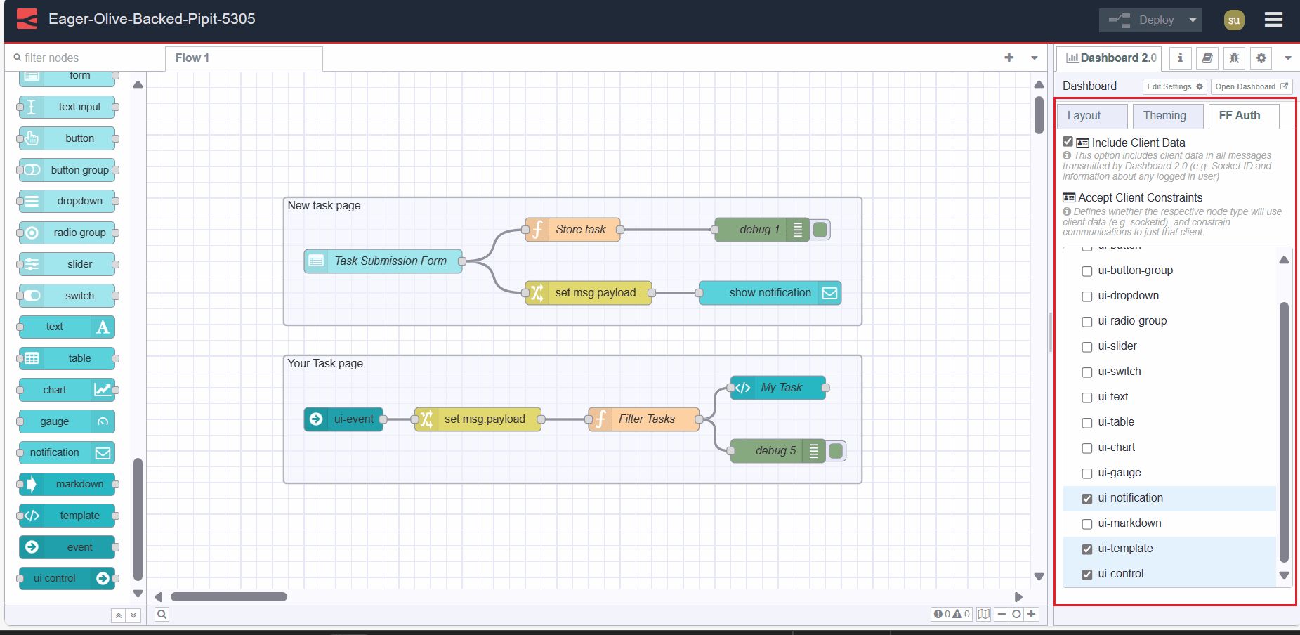 "Screenshot displaying FF Auth tab"