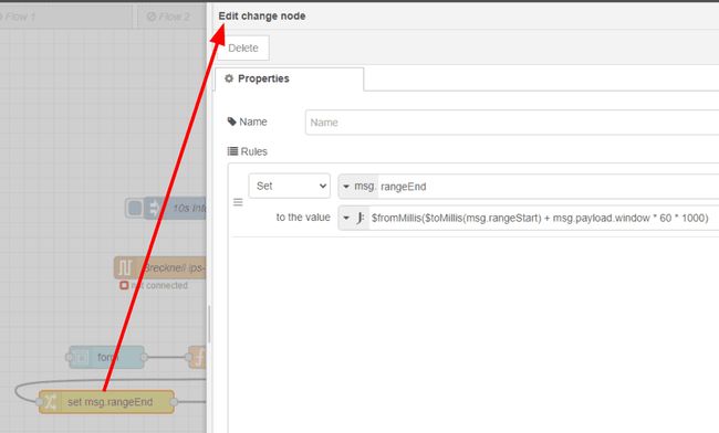 Screenshot of the change node properties tab "Screenshot of the change node properties tab"