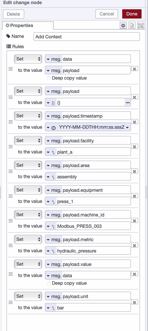 Change node adding context to data