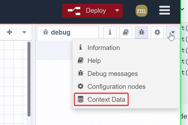 "Screenshot showing the Context Data option"