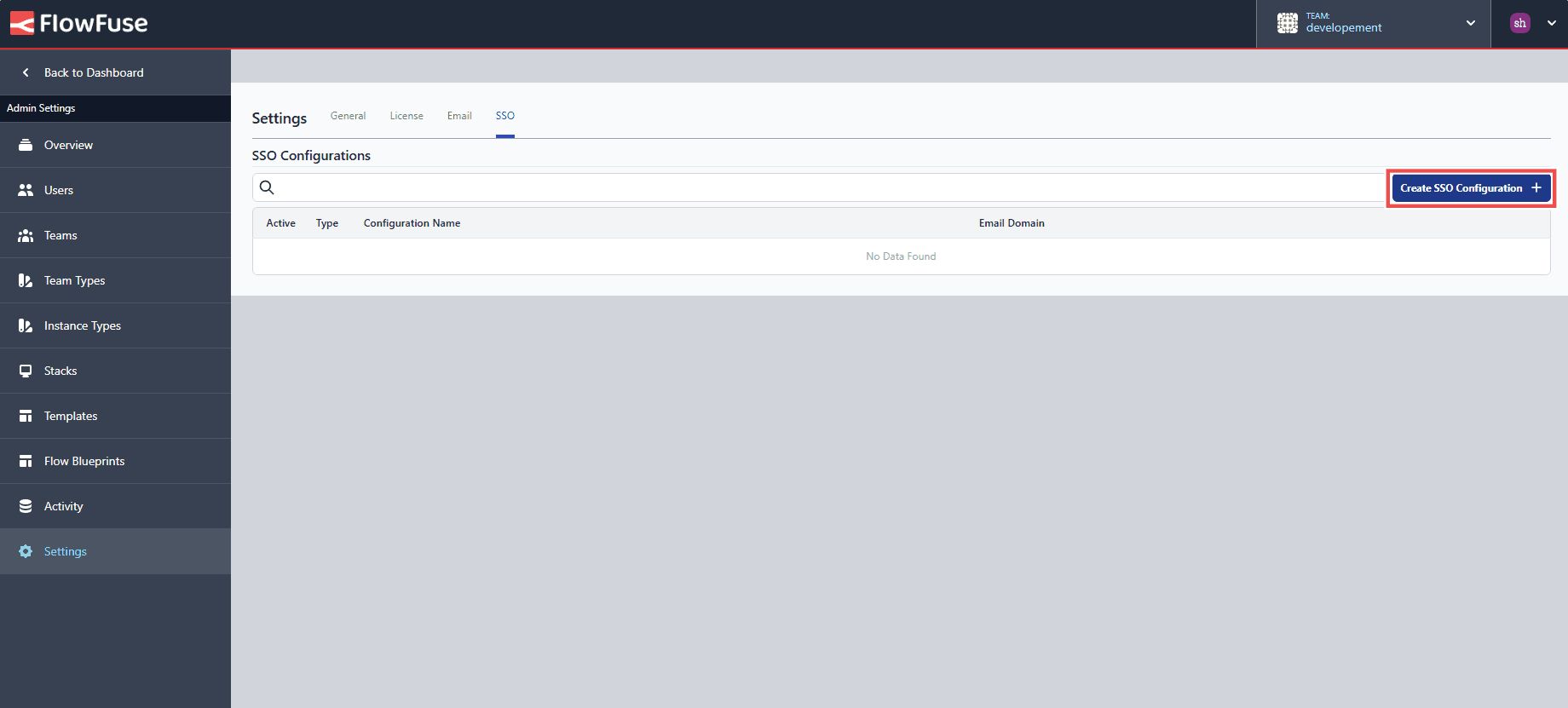 Screenshot of platform showing the 'Creating configuration' button "Screenshot of platform showing the 'Creating configuration' button"