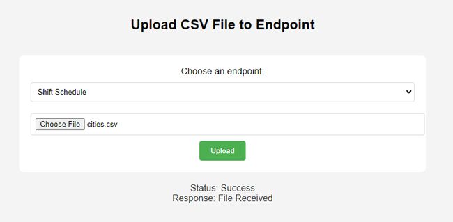 csv upload application