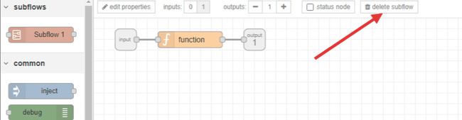 Image showing how to delete a subflow "Image showing how to delete a subflow"