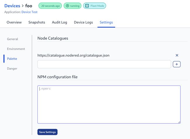 Custom Node Catalog Support for Devices