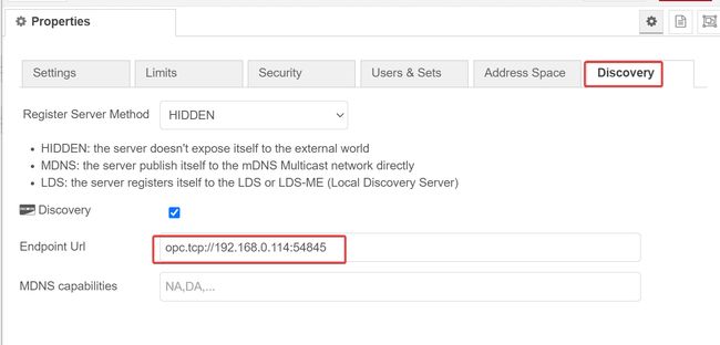 Screenshot showing the Discovery Tab of compact server node