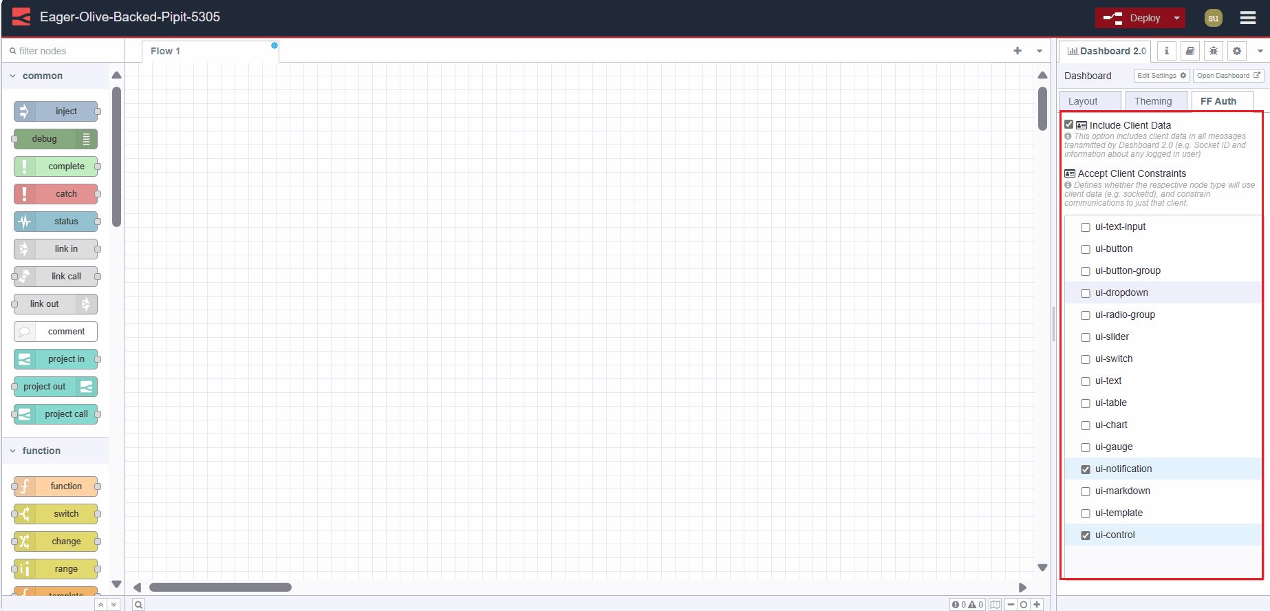 Screenshot displaying the FlowFuse Muti-user addon option "Screenshot displaying the FlowFuse Muti-user addon option"