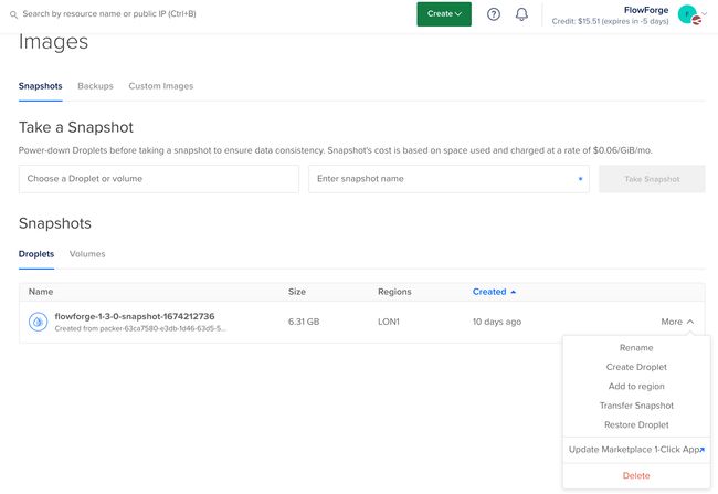 Digital Ocean Images view