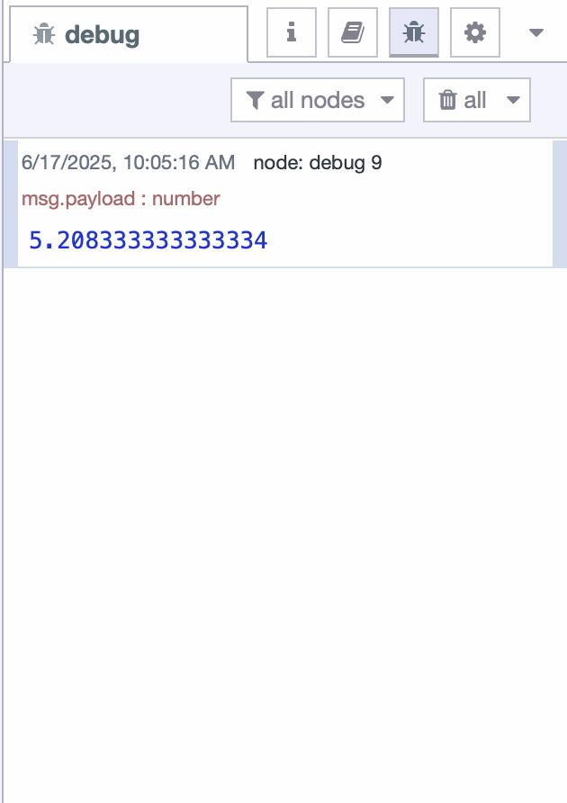 Downtime printed on debug panel