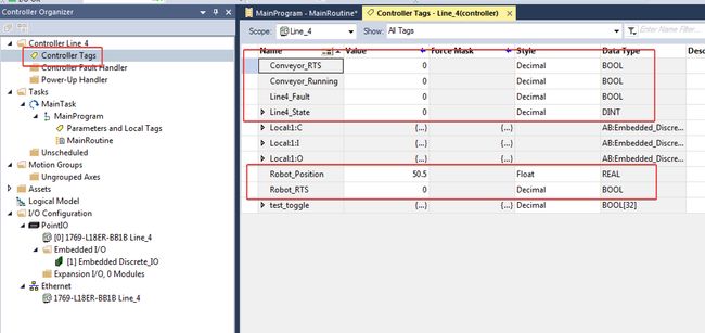 "Screenshot showing the AB Controller Tags"