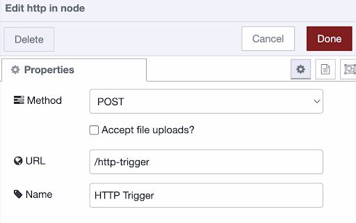 Shows the UI to edit the node's properties Shows the UI to edit the node's properties