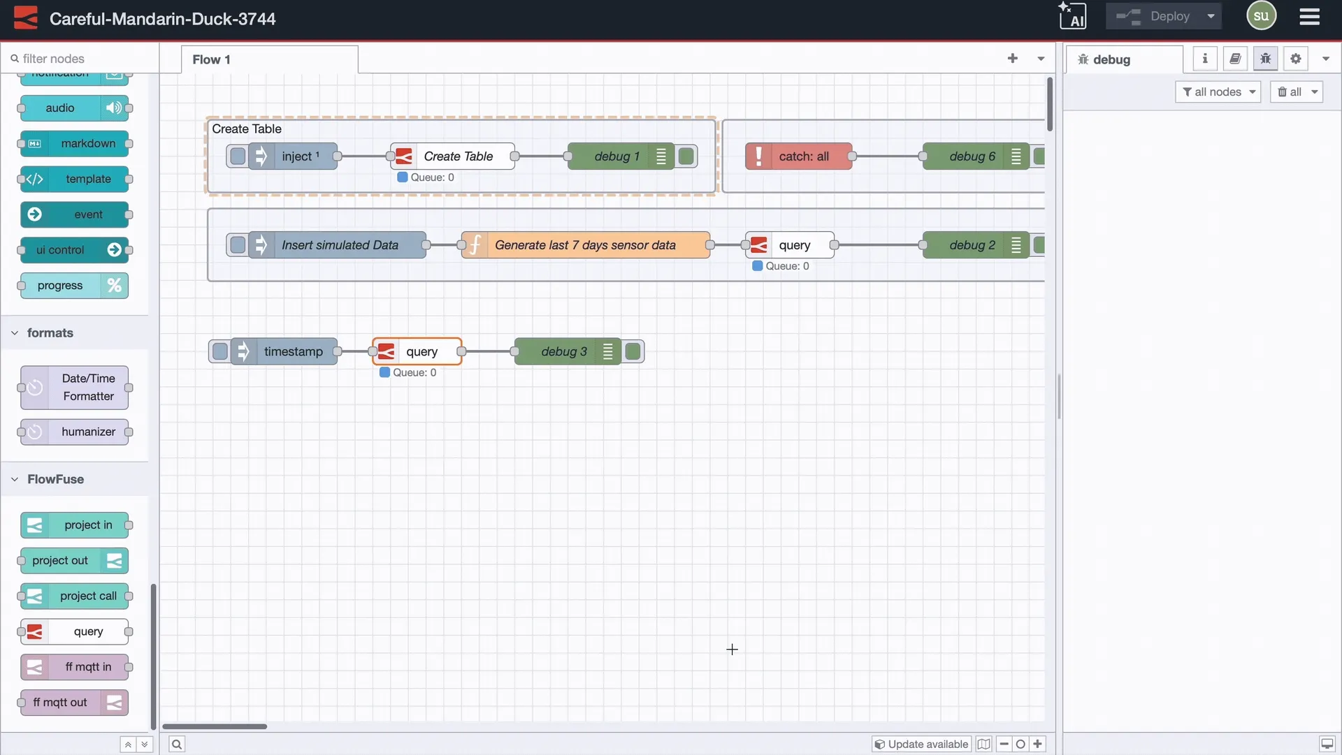 FlowFuse AI Assistant in Query Node