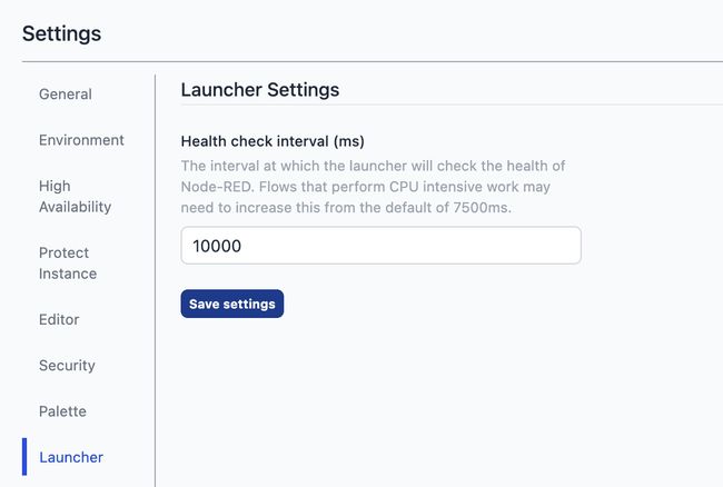 Health check interval in Instance settings