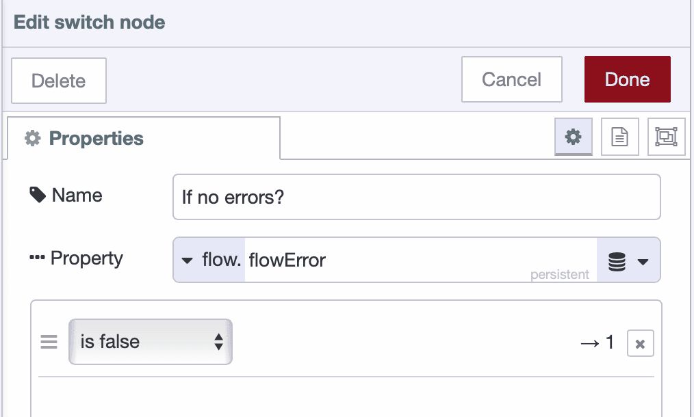 Switch node checking for error-free state before transmission