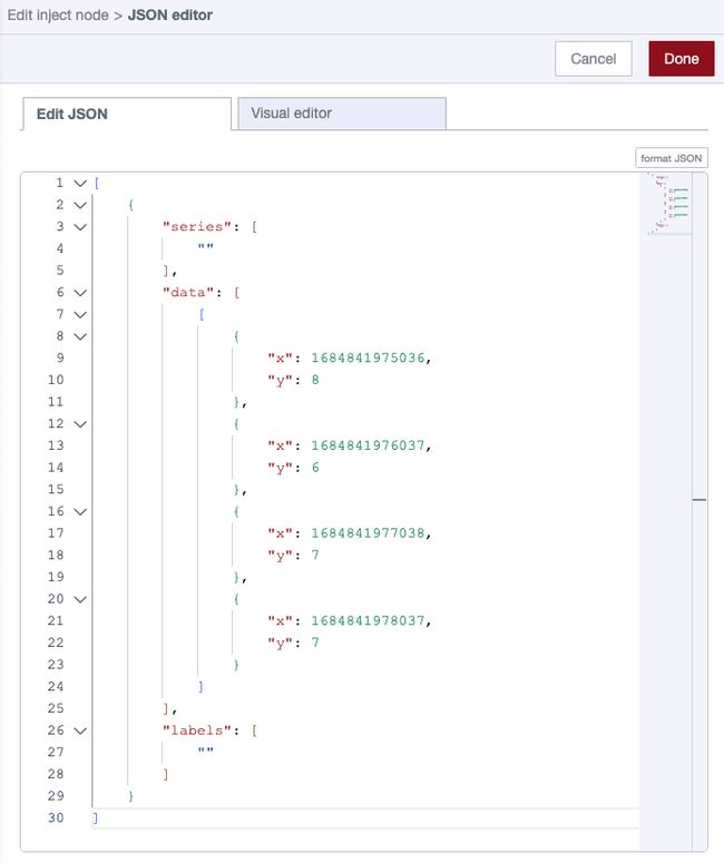 Inject the data in JSON format Inject the data in JSON format