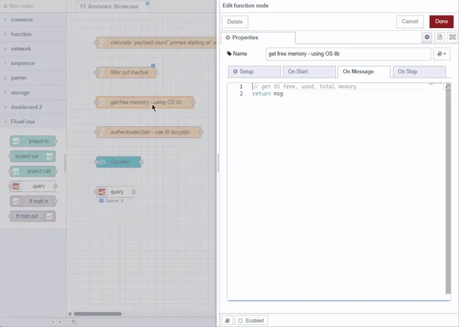 Gif showing AI Assistant in Function node