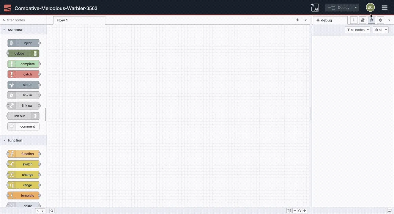 Installing a Node-RED node through the Palette Manager in the Node-RED editor