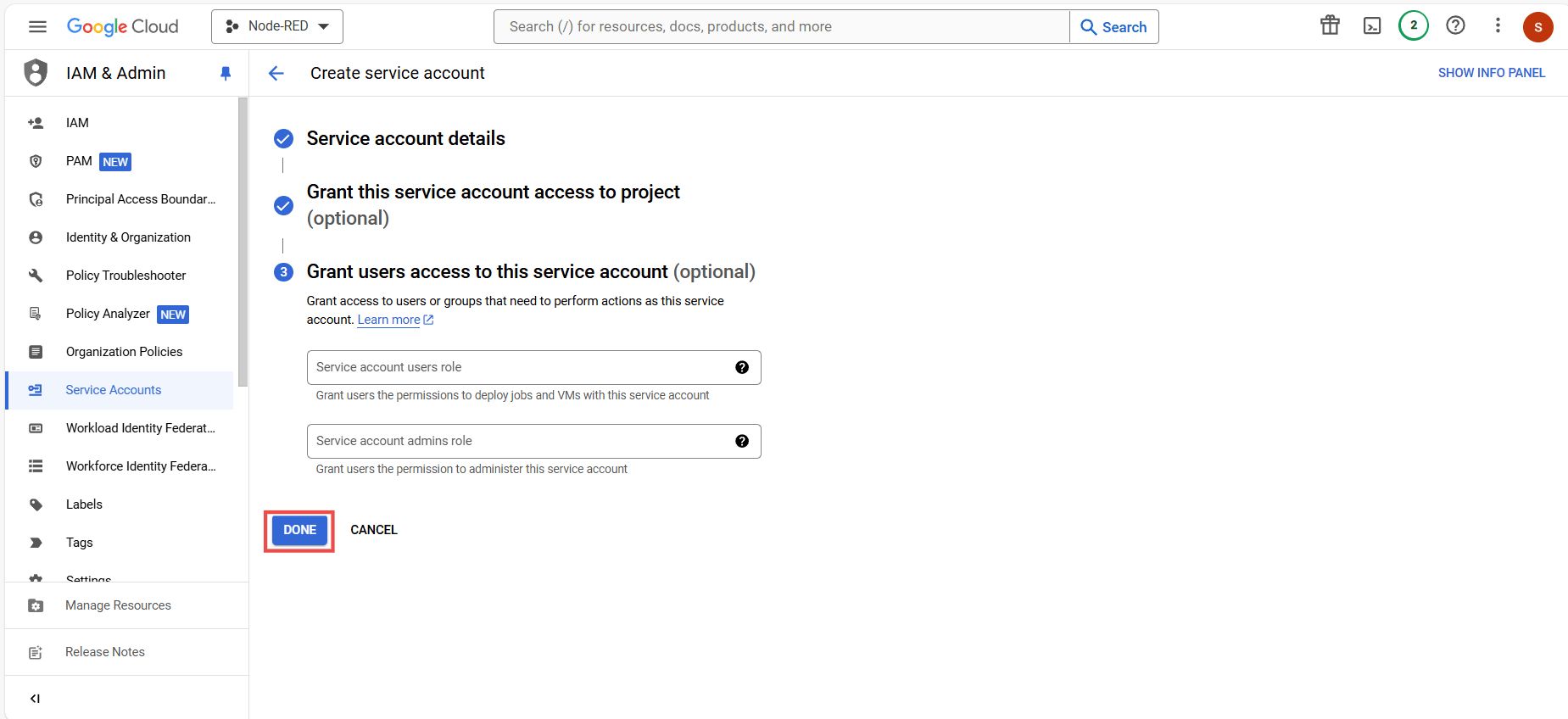 Screenshot showing the 'Done' button "Screenshot showing the 'Done' button"