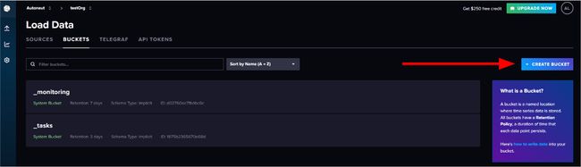 Screenshot showing the 'Create Bucket' button "Screenshot showing the 'Create Bucket' button"
