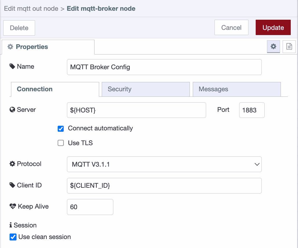 Configuring mqtt-broker-config node