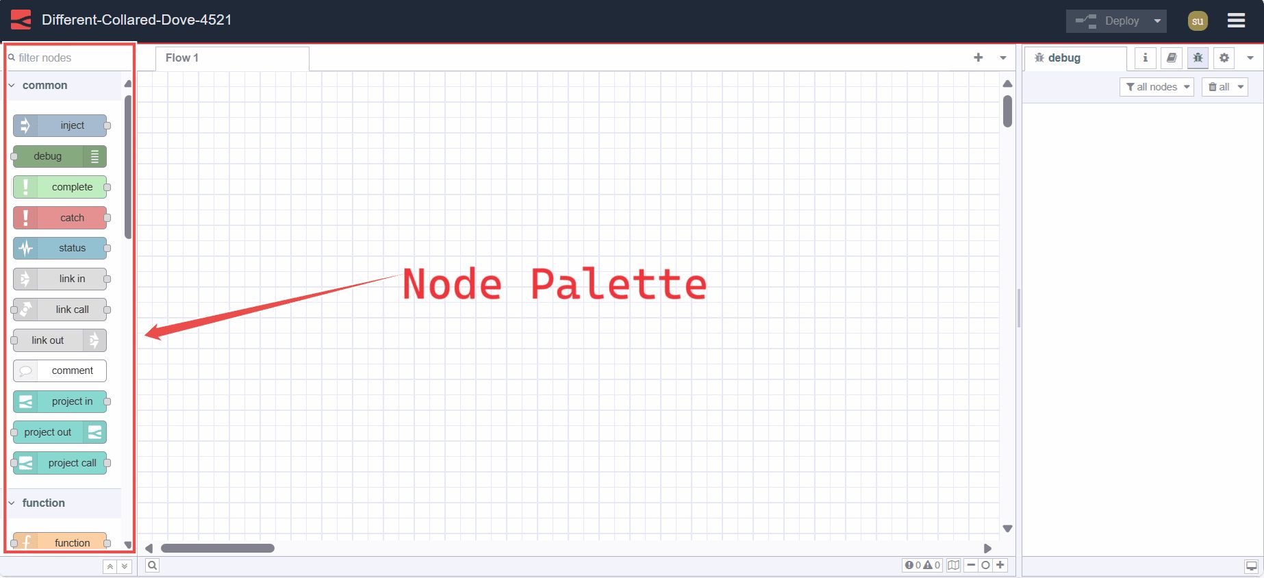 Image displaying Node-RED Palette Image displaying Node-RED Palette