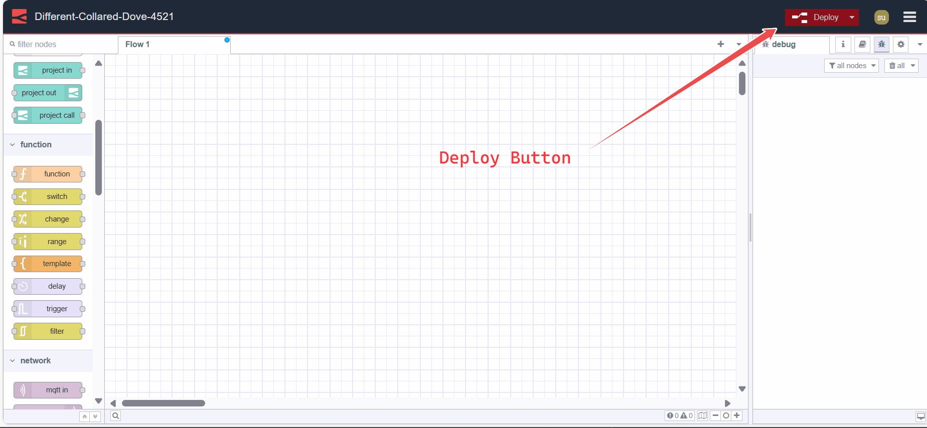 Image displaying Node-RED Deploy button Image displaying Node-RED Deploy button