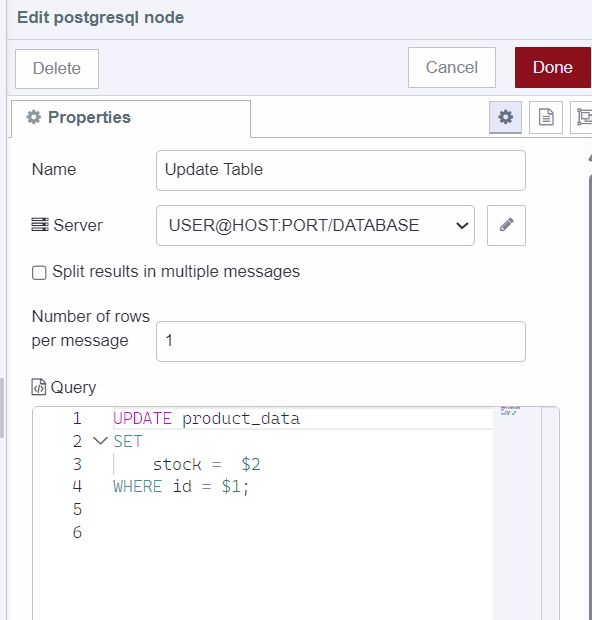 Updating product data to the database "Updating product data to the database"