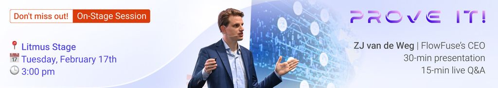 Banner indicating place and time of the live session