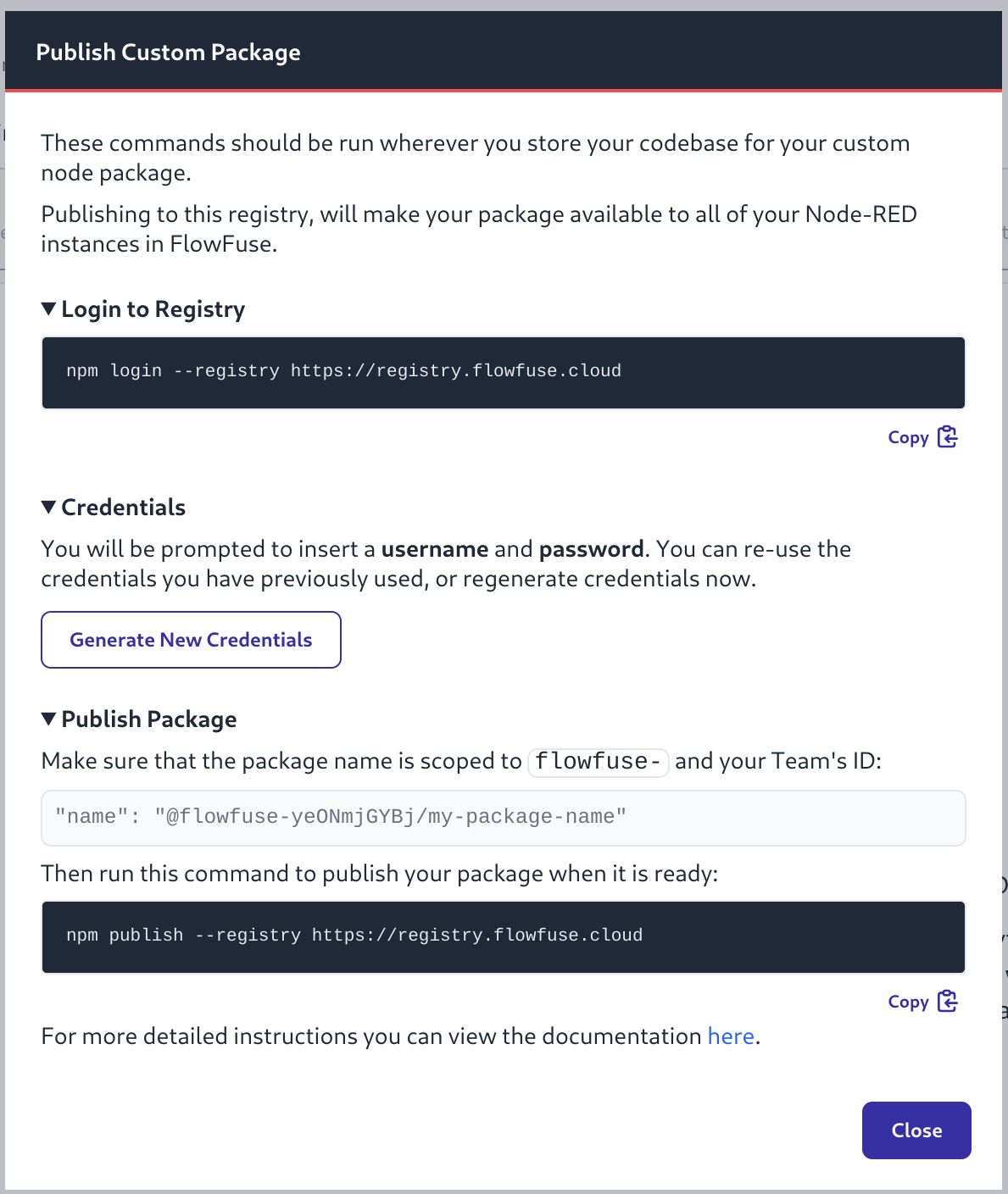 Publish Custom Package