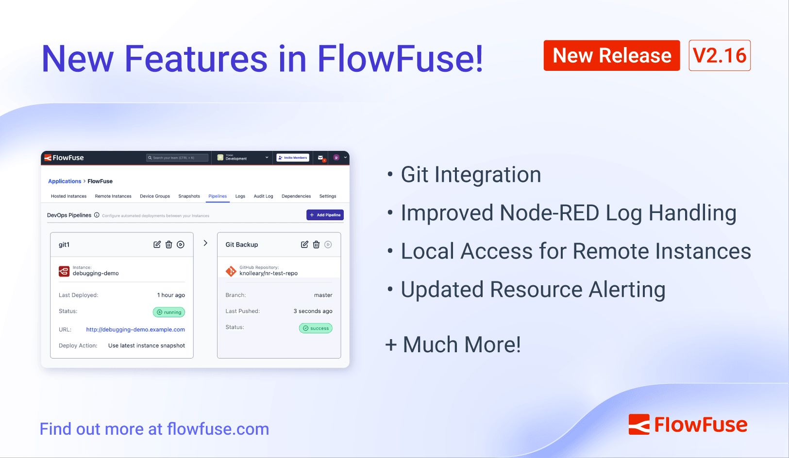 Image representing FlowFuse 2.16: Git Integration, improved log retention and more