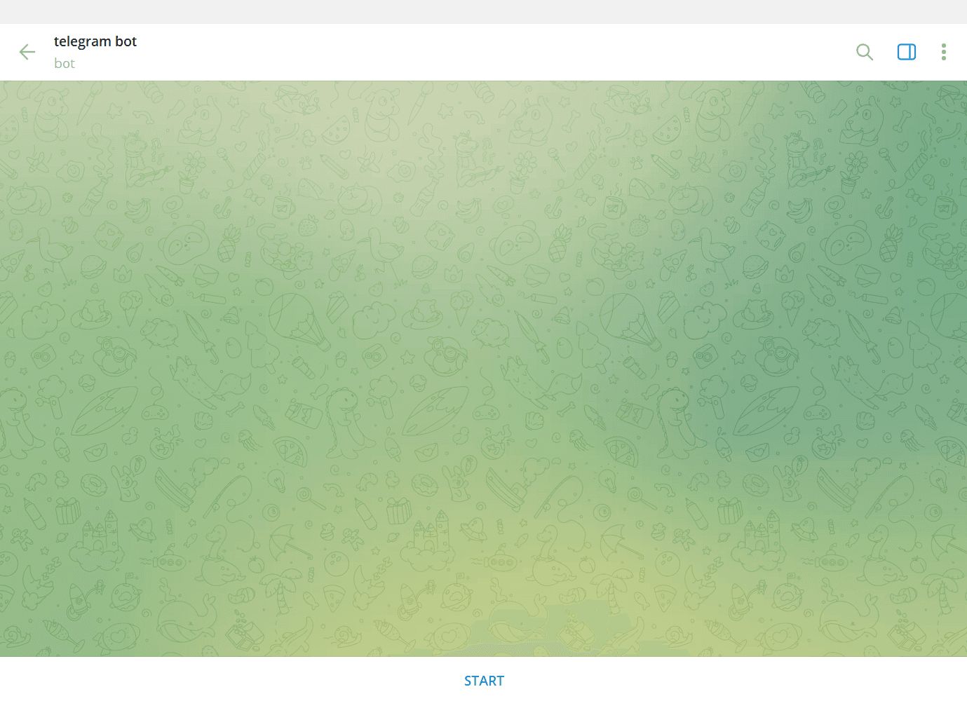 screenshot displaying chat interface with start button for activating your bot "screenshot displaying chat interface with start button for activating your bot"