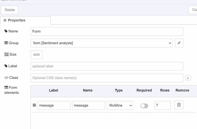 "Taking user input for Sentiment analysis using form"