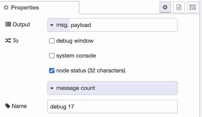 Setting up the debug to count messages Setting up the debug to count messages