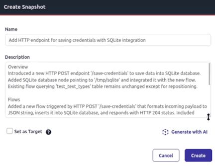 Screenshot showing snapshot summarization feature