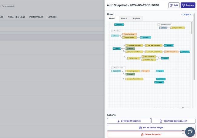 Image of updated Snapshots user interface
