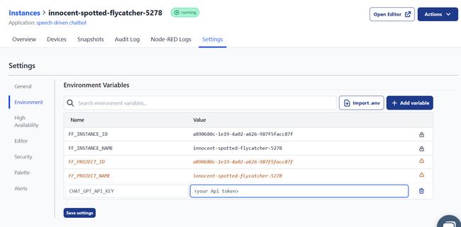 "Setting environment variable for Chat-gpt token"