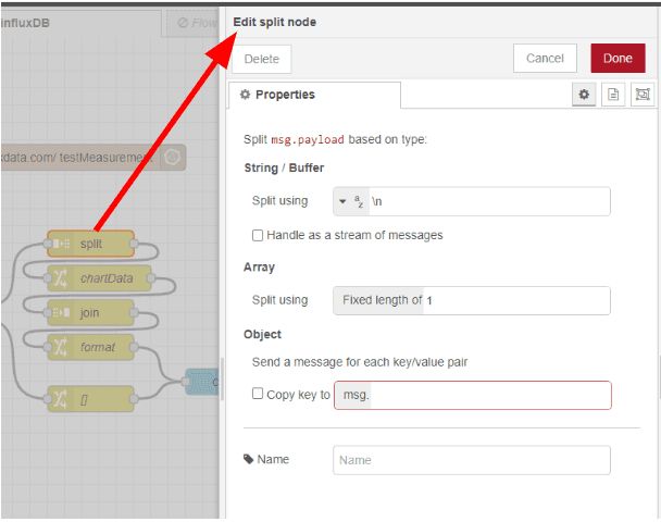 Screenshot of the split node properties tab "Screenshot of the split node properties tab"