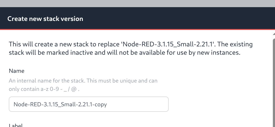 Screenshot of Stack Name