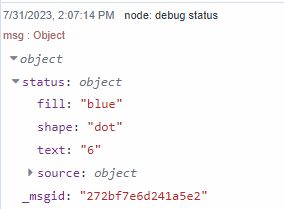 Debug output of Status Node