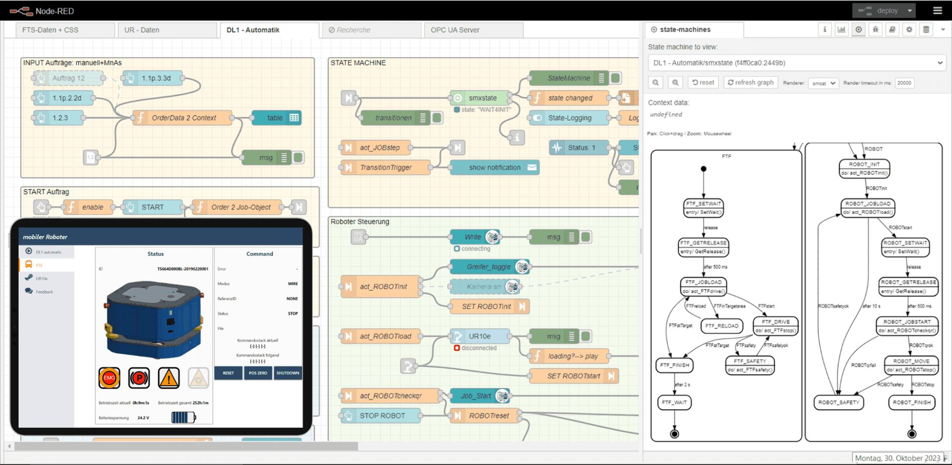 Control the Automated Guided Vehicle and the Universal Robot via OPC UA and Real-Time Data Exchange "Control the Automated Guided Vehicle and the Universal Robot via OPC UA and Real-Time Data Exchange"