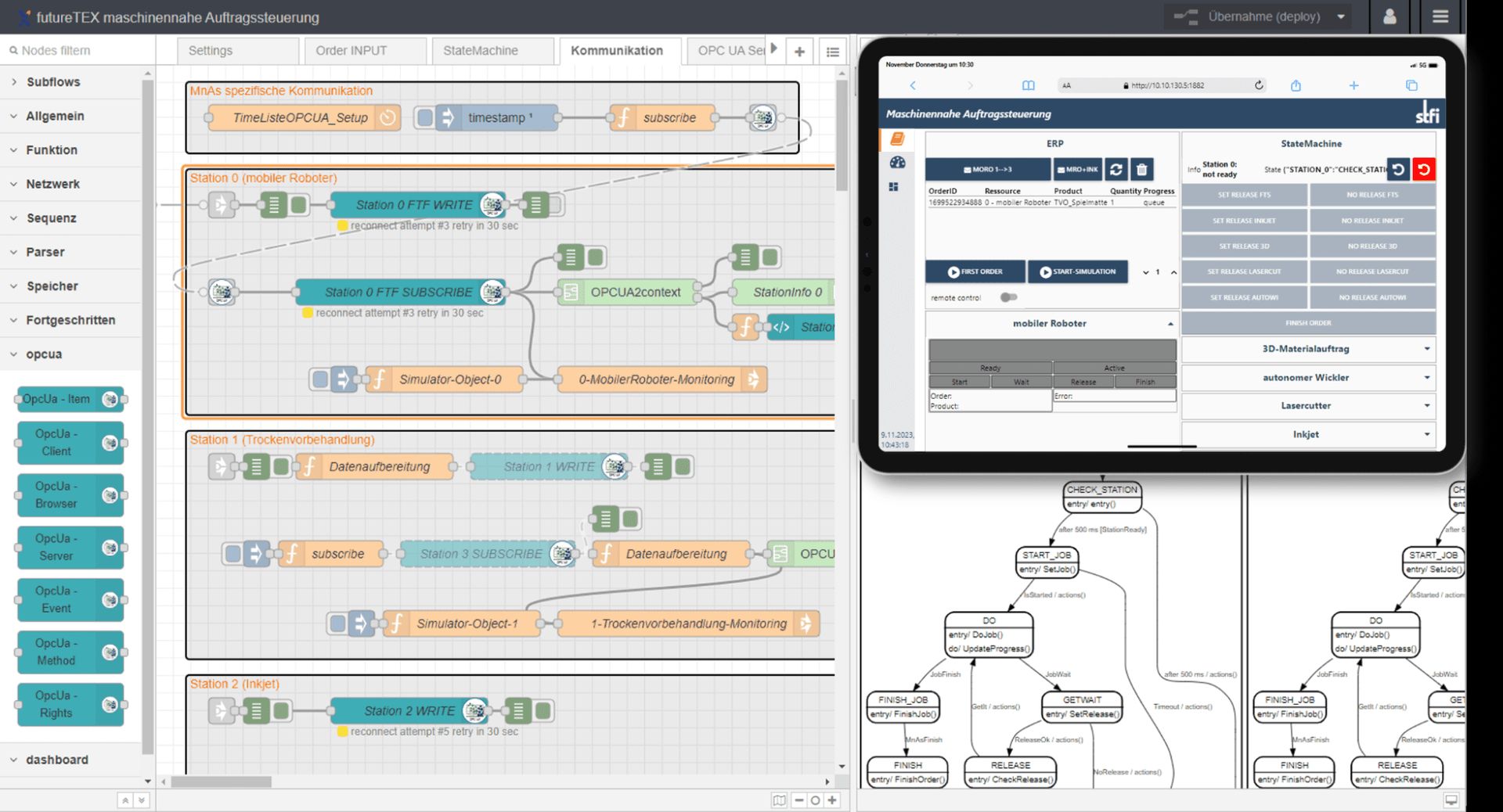 State-Machine and OPC-UA-Connection to the machines State-Machine and OPC-UA-Connection to the machines
