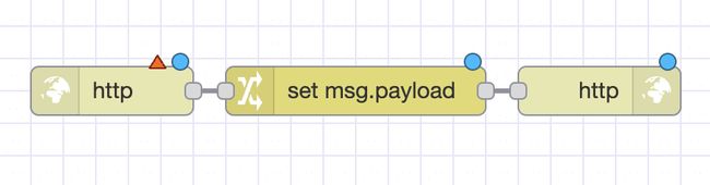 Screenshot showing the HTTP-in, Change, and HTTP-response nodes that we will be using throughout this blog for demonstration. "Screenshot showing the HTTP-in, Change, and HTTP-response nodes that we will be using throughout this blog for demonstration."