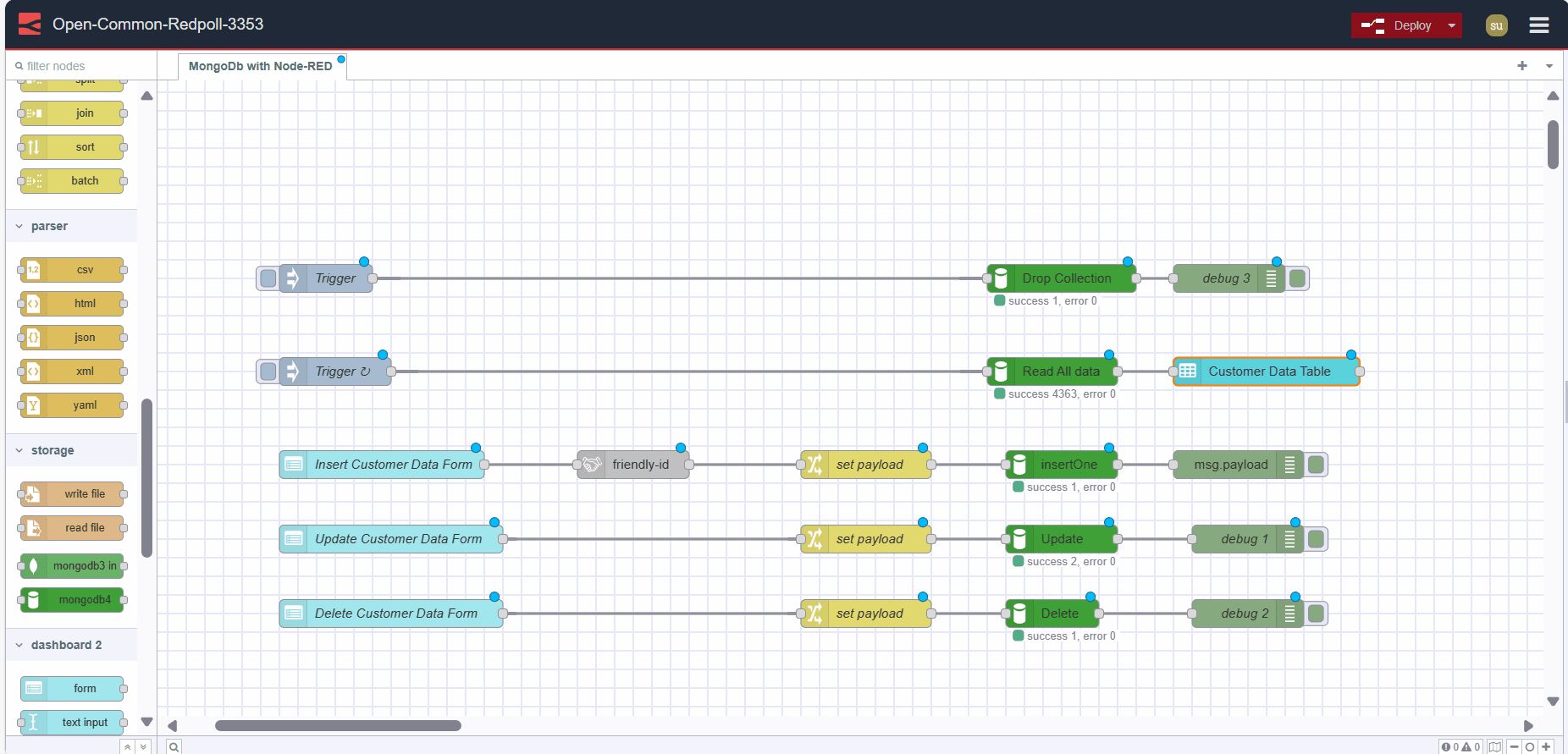 Screenshot displaying flow of CRM System "Screenshot displaying flow of CRM System"