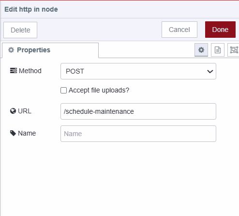 "Screenshot displaying webhook http-in nodes configuration"